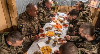 Сергій Наєв відвідав один з опорних пунктів на Київщині та привітав воїнів зі святом